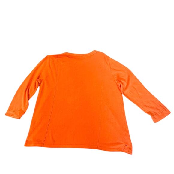 J. Jill Linen Orange Cotton ¾ Sleeve Tunic Top – Size L Tall CoastalGrandmother - Picture 4 of 7